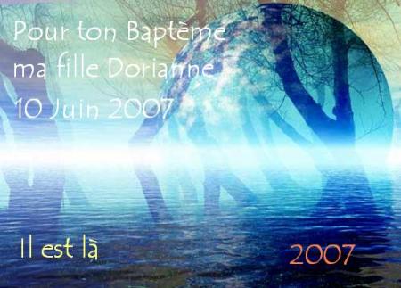 Aujourd'hui  bapt�me de ma fille  bonjour